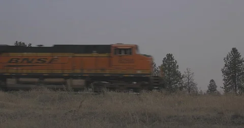 Bnsf Train Moving Though. Stock Footage 98249716