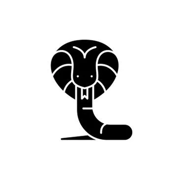 Boa black icon, vector sign on isolated background. Boa concept symbol Illustrazione stock