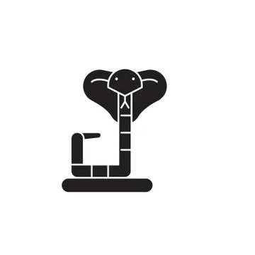 Boa black vector concept icon. Boa flat illustration, sign イラスト素材