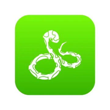 Boa snake icon green 스톡 일러스트