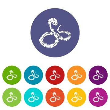Boa snake icons set vector color Stock-Illustration
