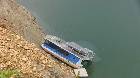 Boad collapsed due to landslide 스톡 동영상 121388587