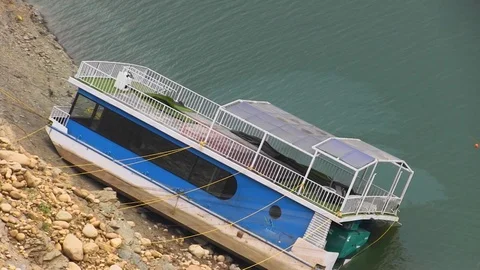 Boad collapsed due to landslide Stock Footage 121388596