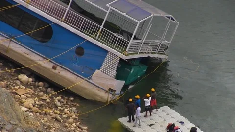 Boad collapsed due to landslide 스톡 동영상 121388603