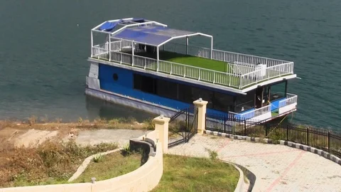 Boad collapsed due to landslide Stock Footage 121388628