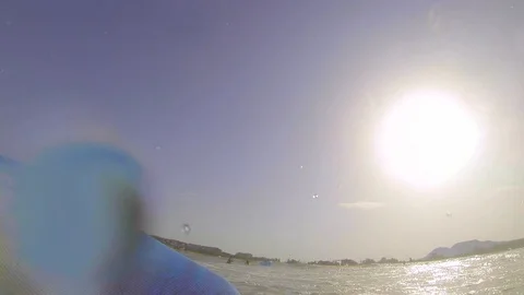 Boadyboarding at sunset Video stock 104306152