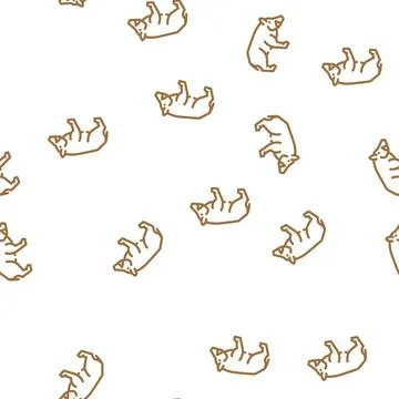 Boar animal vector seamless pattern Stock Illustration