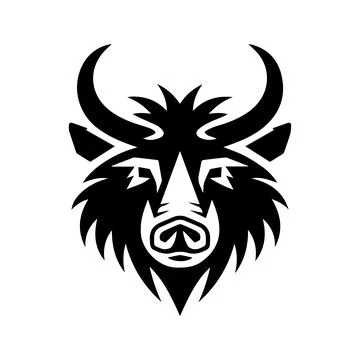 Boar icon or modern line symbol. Vector line art and icon design with bold .. イラスト素材