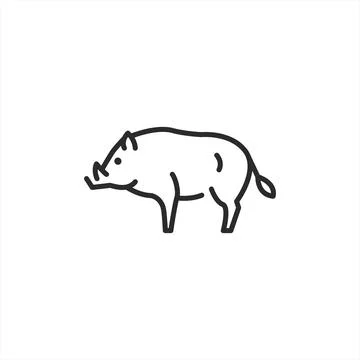 Boar Line Icon Stock Illustration