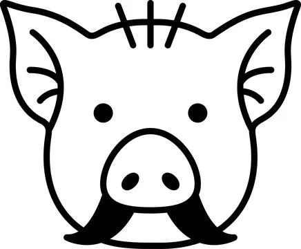Boar in line icon style Stock Illustration