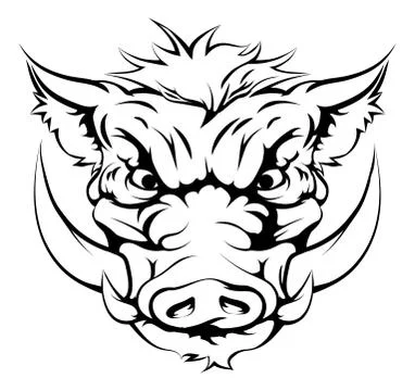 Boar mascot face 스톡 일러스트