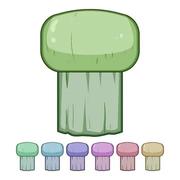 Boar mushroom brush cartoon vector graphic Stock Illustration