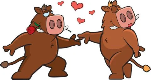 Boar romance Stock Illustration