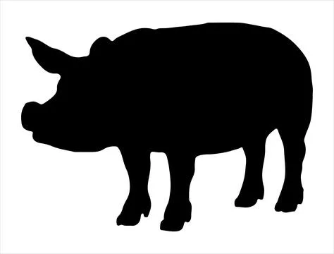 Boar silhouette vector art Stock Illustration