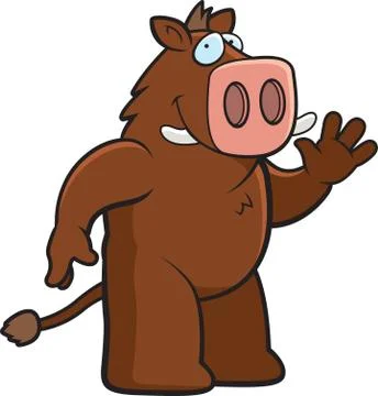 Boar Waving Stock Illustration