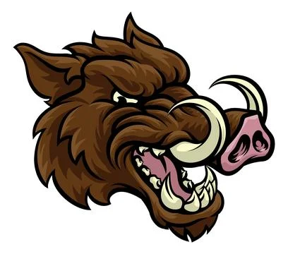 Boar Wild Hog Razorback Warthog Mascot Pig Cartoon Stock Illustration