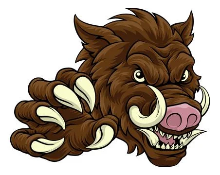 Boar Wild Hog Razorback Warthog Pig Sports Mascot Stock Illustration