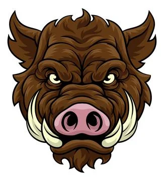 Boar Wild Hog Razorback Warthog Mascot Pig Cartoon Stock Illustration
