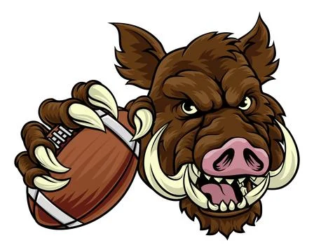 Boar Wild Hog Razorback Warthog Football Mascot Stock Illustration