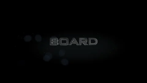 Board 3D title metal text on black alpha channel background Stock Footage 256613613