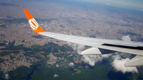 On Board Airplane From Window View Flight Sao Paulo 4K 库存影片 49346514