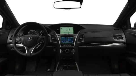 Board and steering wheel front view  2018 Acura RLX with Technology Package Stock Footage 159985371