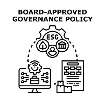 Board approved governance policy developing esg strategies 库存插图