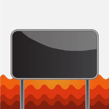 Board attached on the ground by two metallic poles. Colored rectangle shaped イラスト素材
