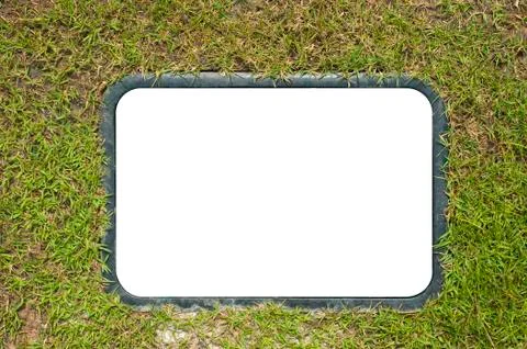 Board background on the green grass Stock Illustration