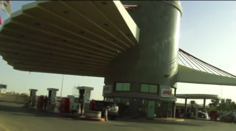 On Board Camera On A Car. Going to the Petrol Station. Bahrain 01 Stock Footage 63154458