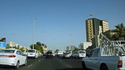 On Board Camera Car in Manama. High Speed Vídeo Stock 87538968