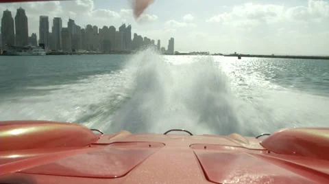 On board camera on Class One boat Stock Footage 37310748