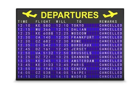 Board with canceled flights Stock Illustration