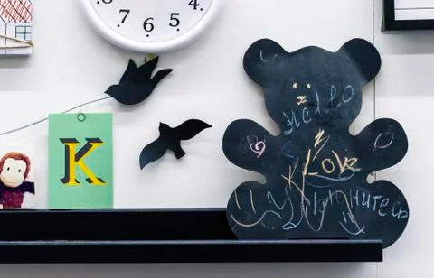 Board for chalk in the form of bear. Stock Photos