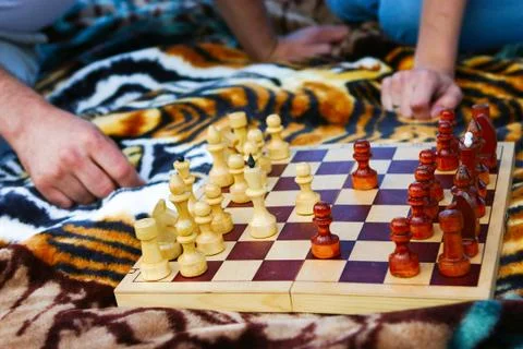 Board with chess Stock Photos