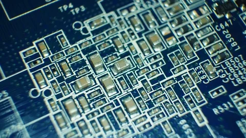 Board with chips close-up shooting on blue graphic card 動画素材 93049276