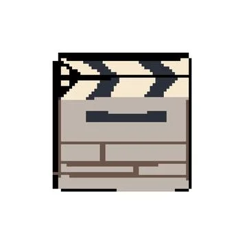 Board clapperboard pixel art vector illustration Illustrazione stock