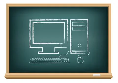 Board desktop computer 스톡 일러스트