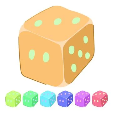 Board dice vector cartoon graphic Stock Illustration