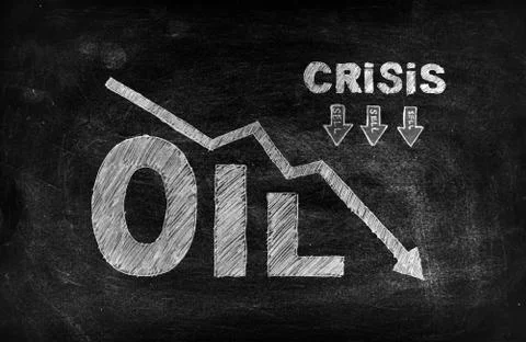Board with drawing crisis chart Stock Illustration