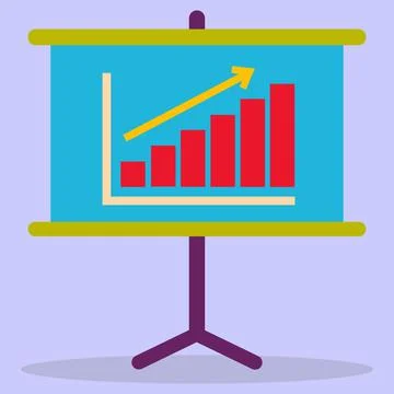 A board with a financial schedule. Presentation stand. Stock Illustration