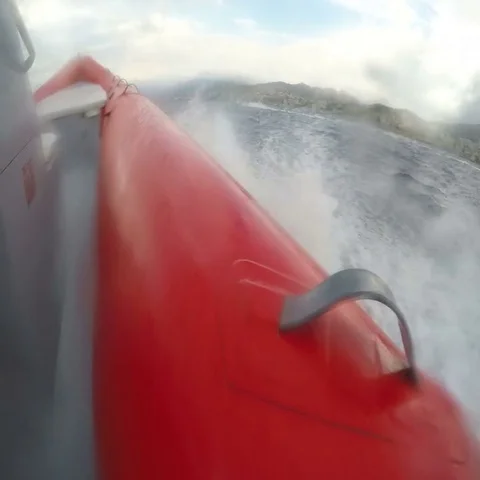On board front view of a maxi rib Stock Footage 69446929