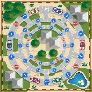 A board game about traffic. Stock Illustration