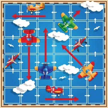 A board game on the airplanes theme. Stock Illustration