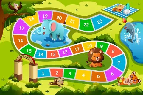 Board Game in Animal Theme Stock Illustration