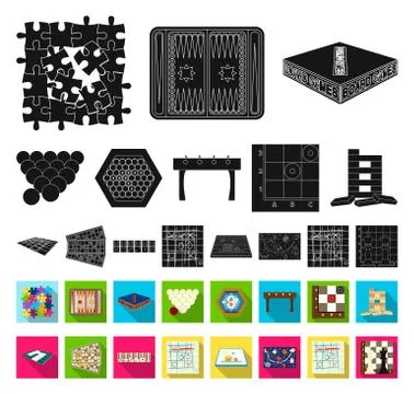 Board game black,flat icons in set collection for design. Game and entertainment イラスト素材