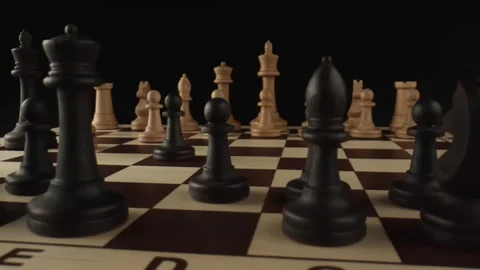 A board game that combines elements of art, sports and science. Handmade chess Stock Footage 164230535