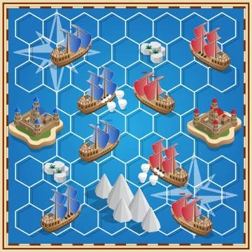 A board game on the marine theme. Stock Illustration