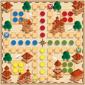 Board game of the medieval theme. Stock Illustration