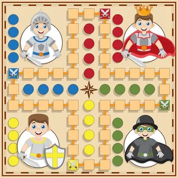 Board game of the medieval theme. Stock Illustration
